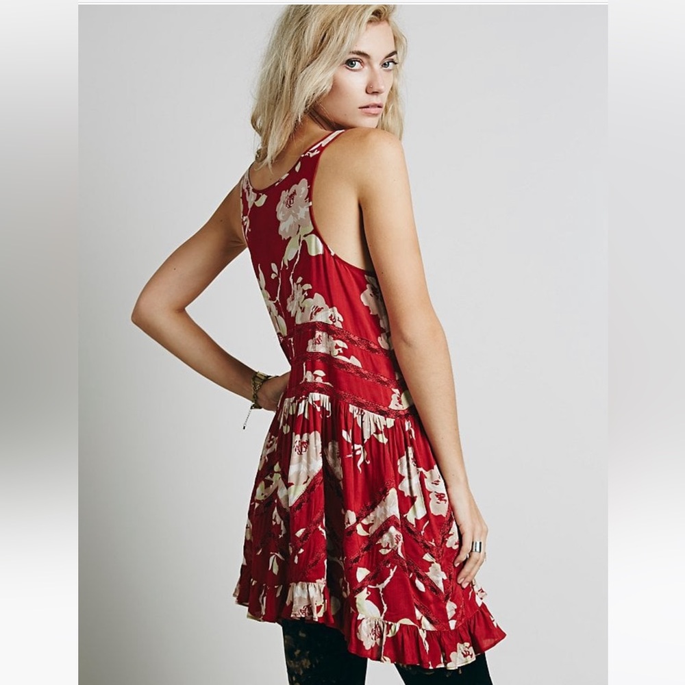 New free people lace and viole trapeze slip dress